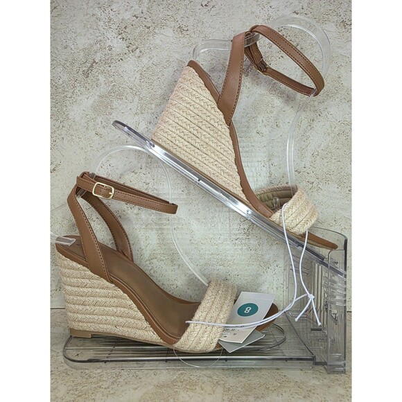 Espradrill Wedges Women Sz 8 Memory Foam Comfort Sandals Ankle Strap Casual Shoe - Picture 6 of 9